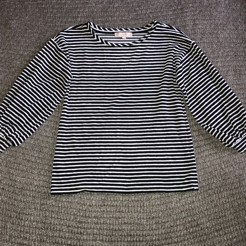 Loft Velour, Black/White Striped Shirt